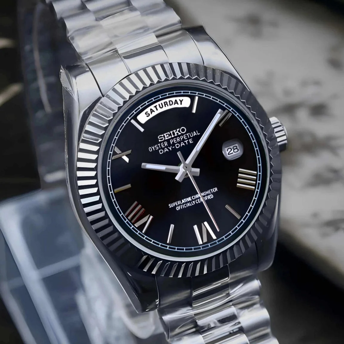 Day Date | Black and Steel Roman Numeral - Image 3