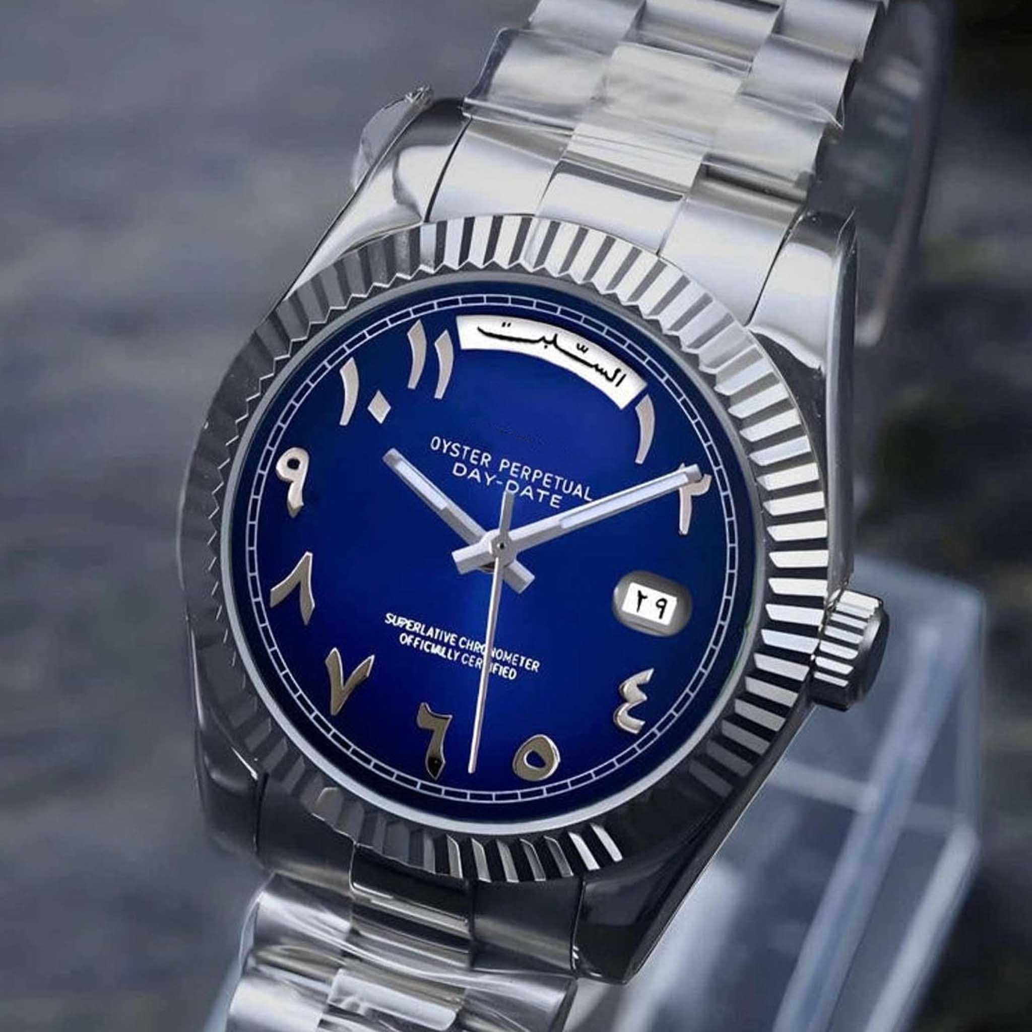 Day Date | Royal Blue Arabic