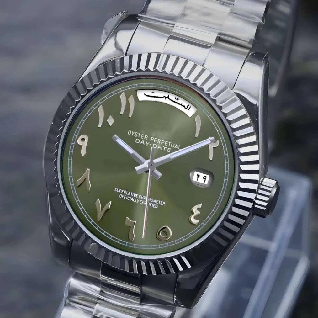 Day Date | Olive Green Arabic