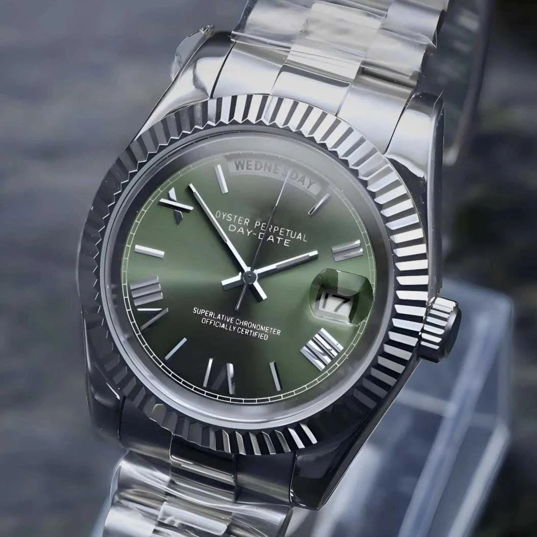 Day Date | Olive Green Roman Numeral