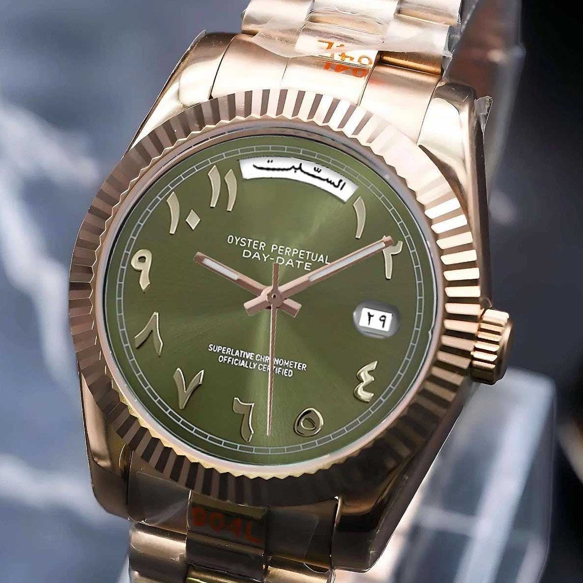 Day Date | Olive Green Rose Gold