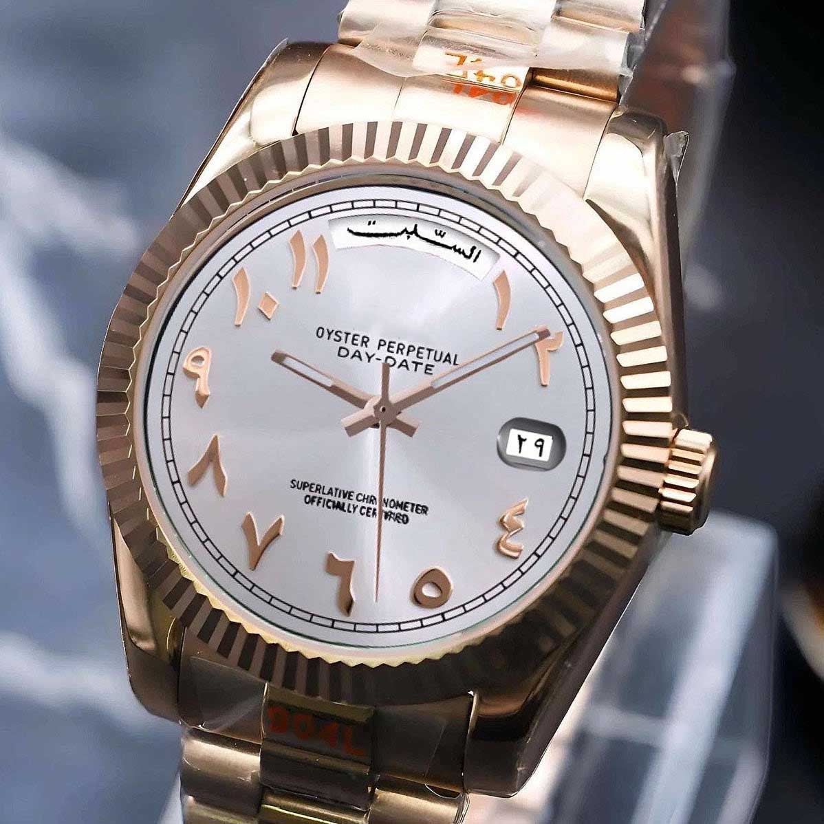 Day Date | White Rose Gold Arabic