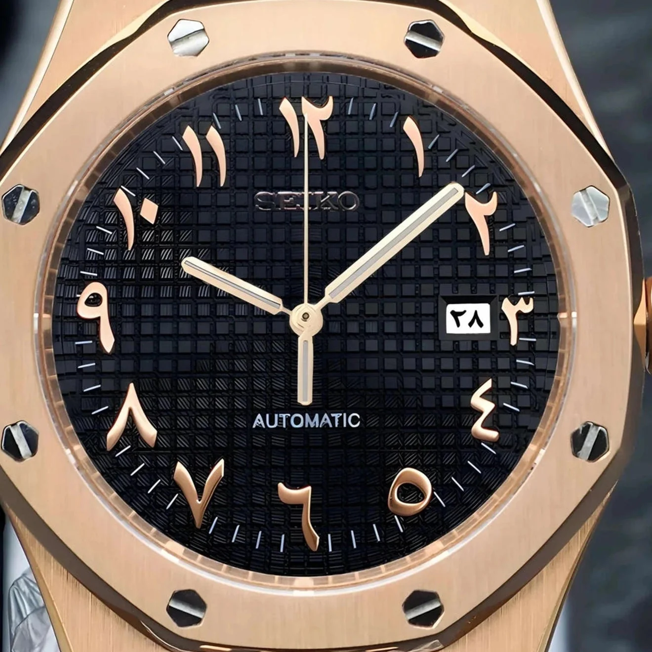 Seikoak Rose Gold Black Arabic - Image 4