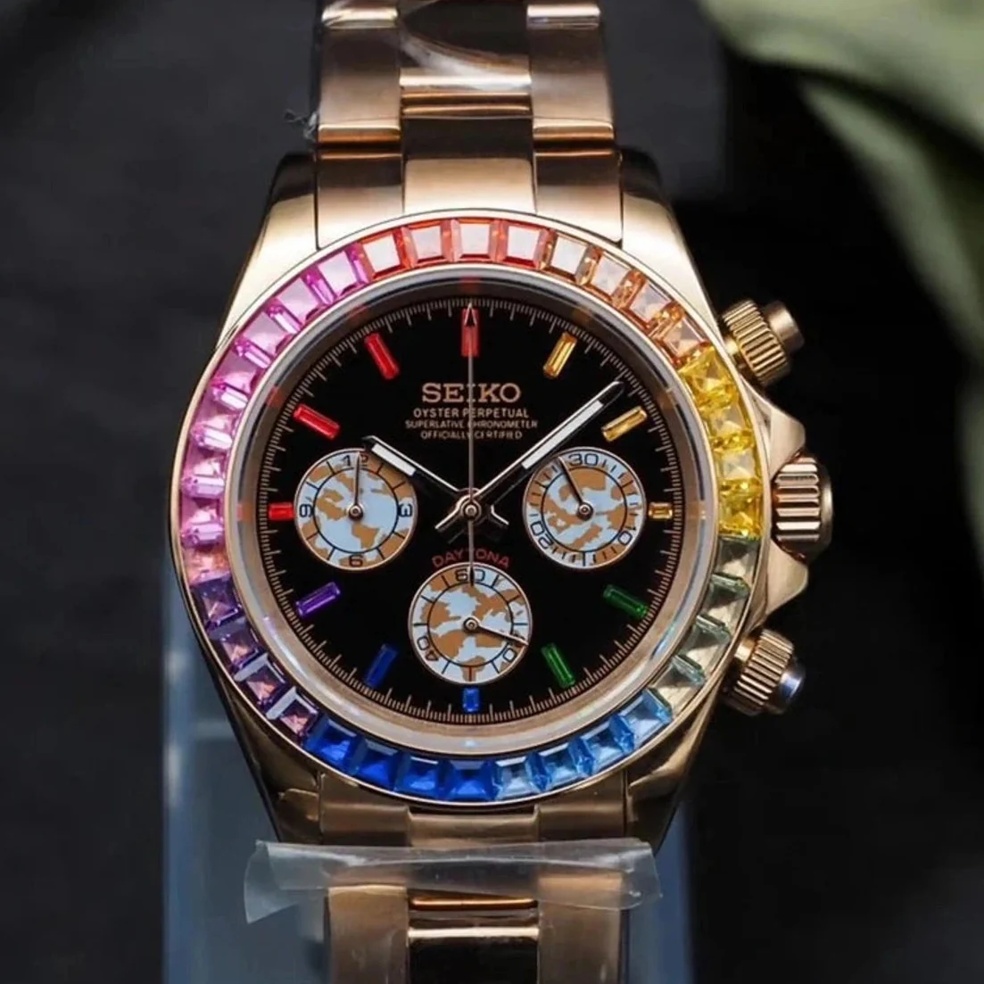 Seiktona Baguette Rose Gold Chronograph - Image 2