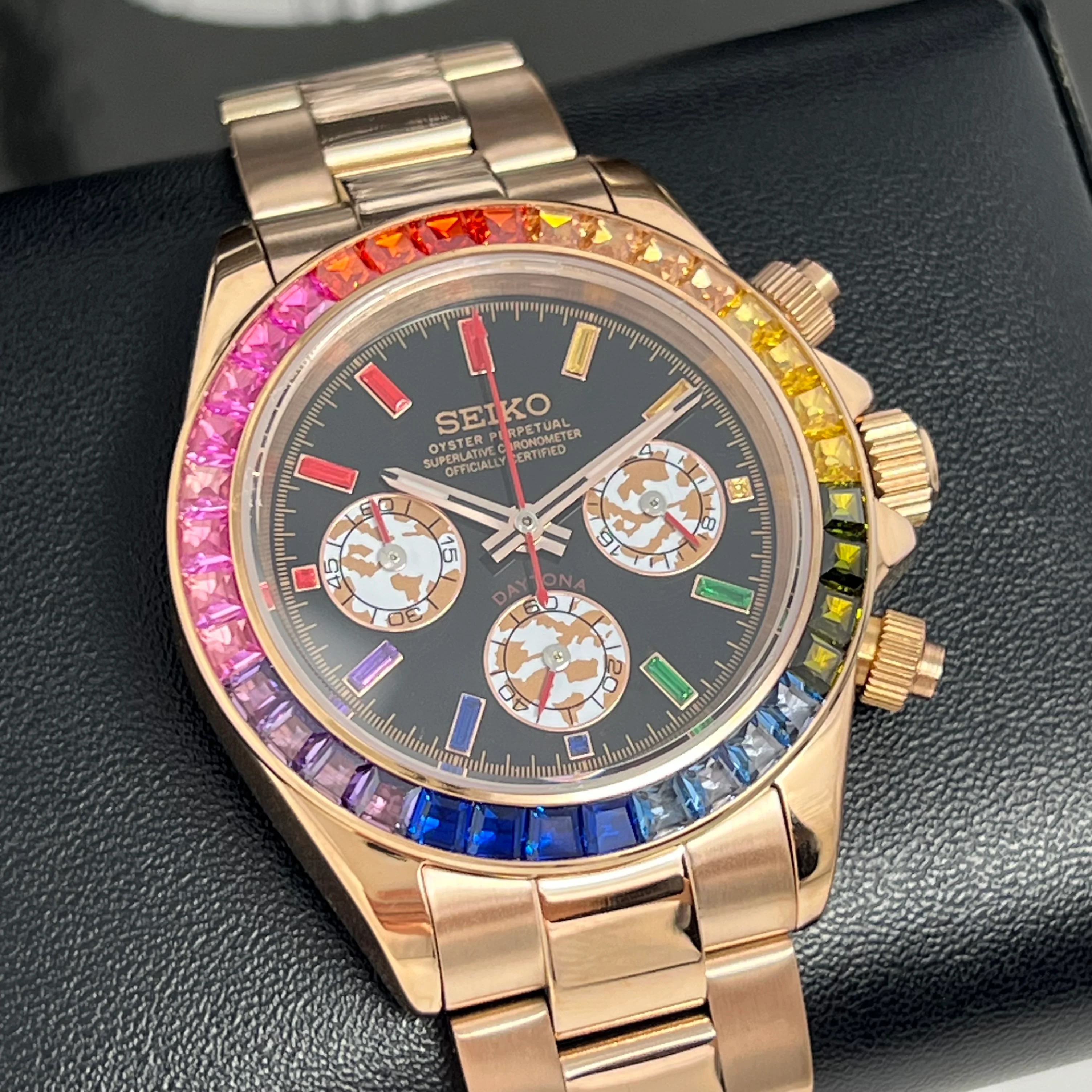 Seiktona Rose Gold Rainbow Chronograph - Image 3