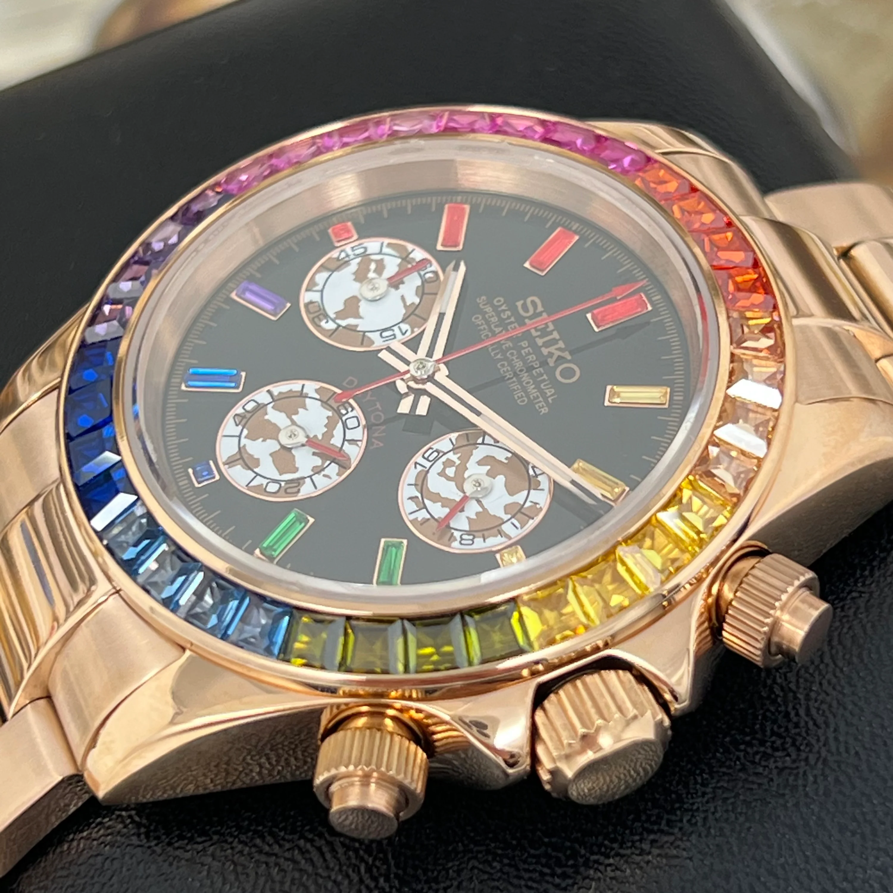 Seiktona Rose Gold Rainbow Chronograph - Image 4