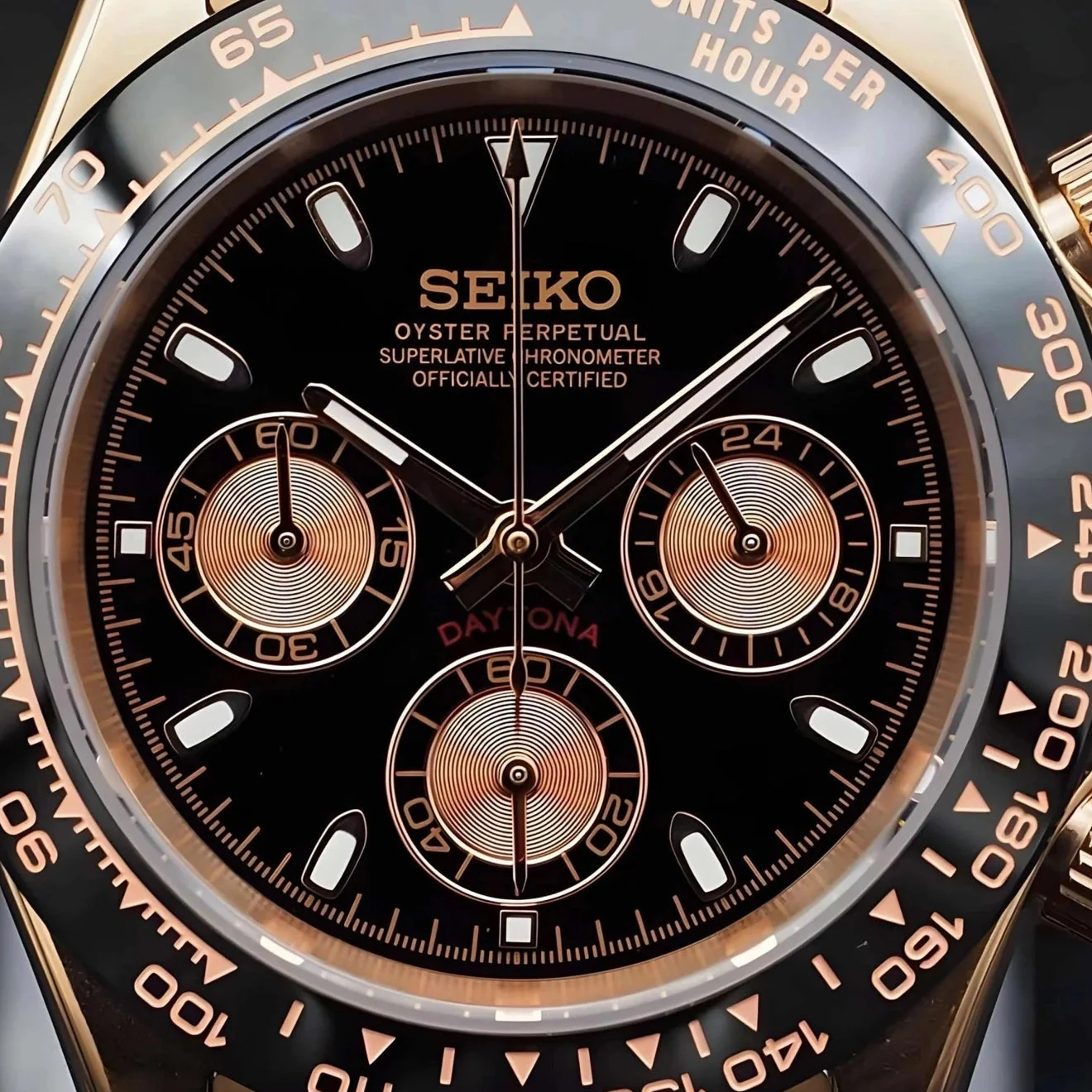 Seiktona Rose Gold on Black Rubber - Image 2