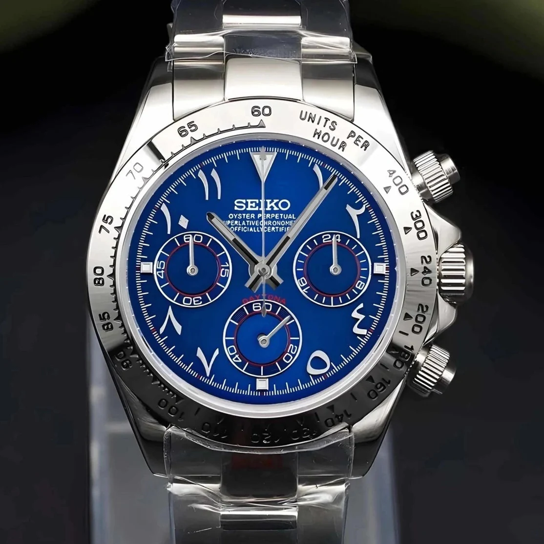Seiktona Silver Royal Blue Arabic Chronograph - Image 2