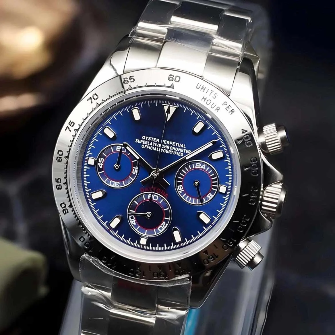 Seiktona Silver Royal Blue Chronograph