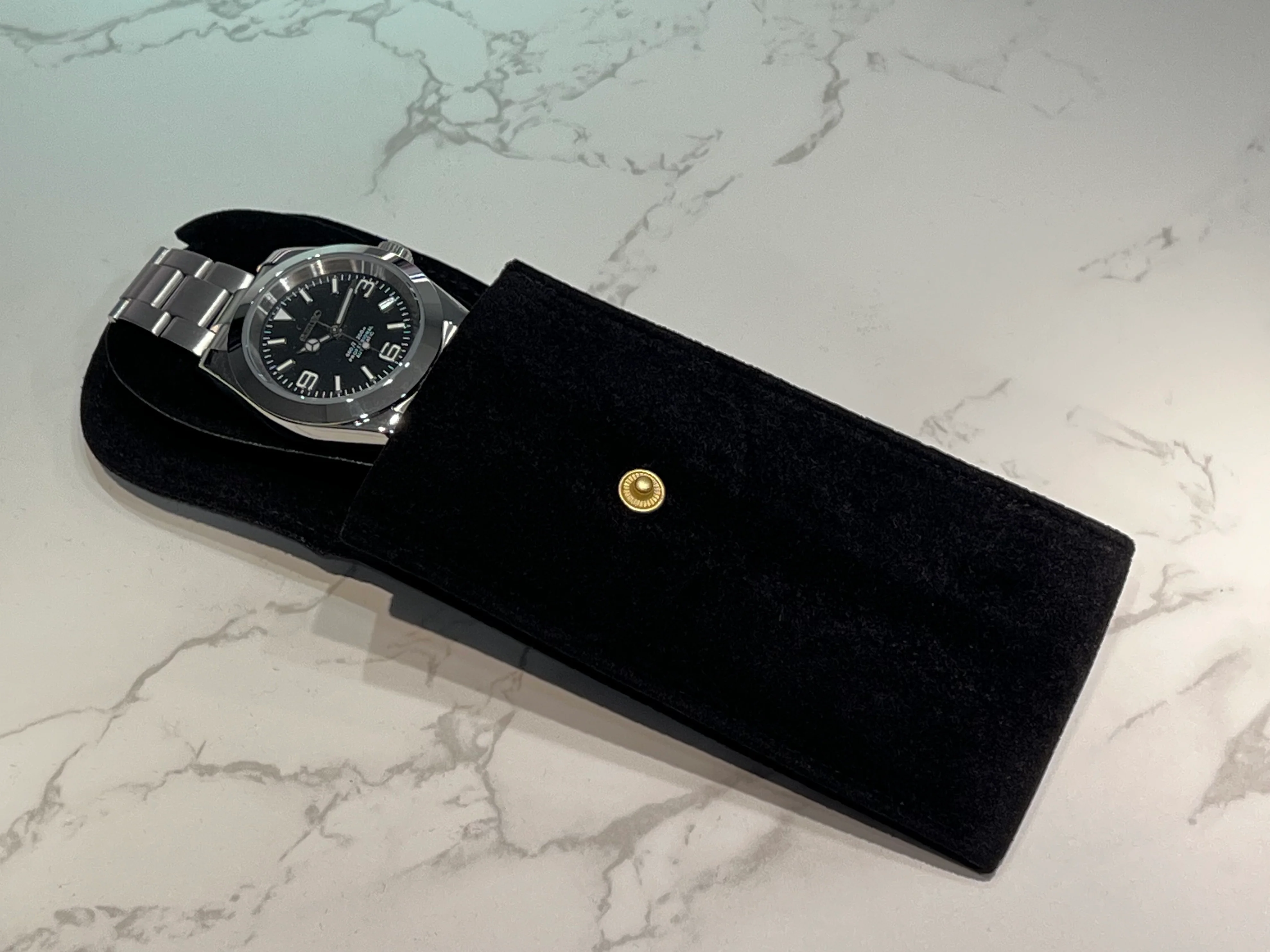 Velvet Watch Pouch | Green or Black - Image 5